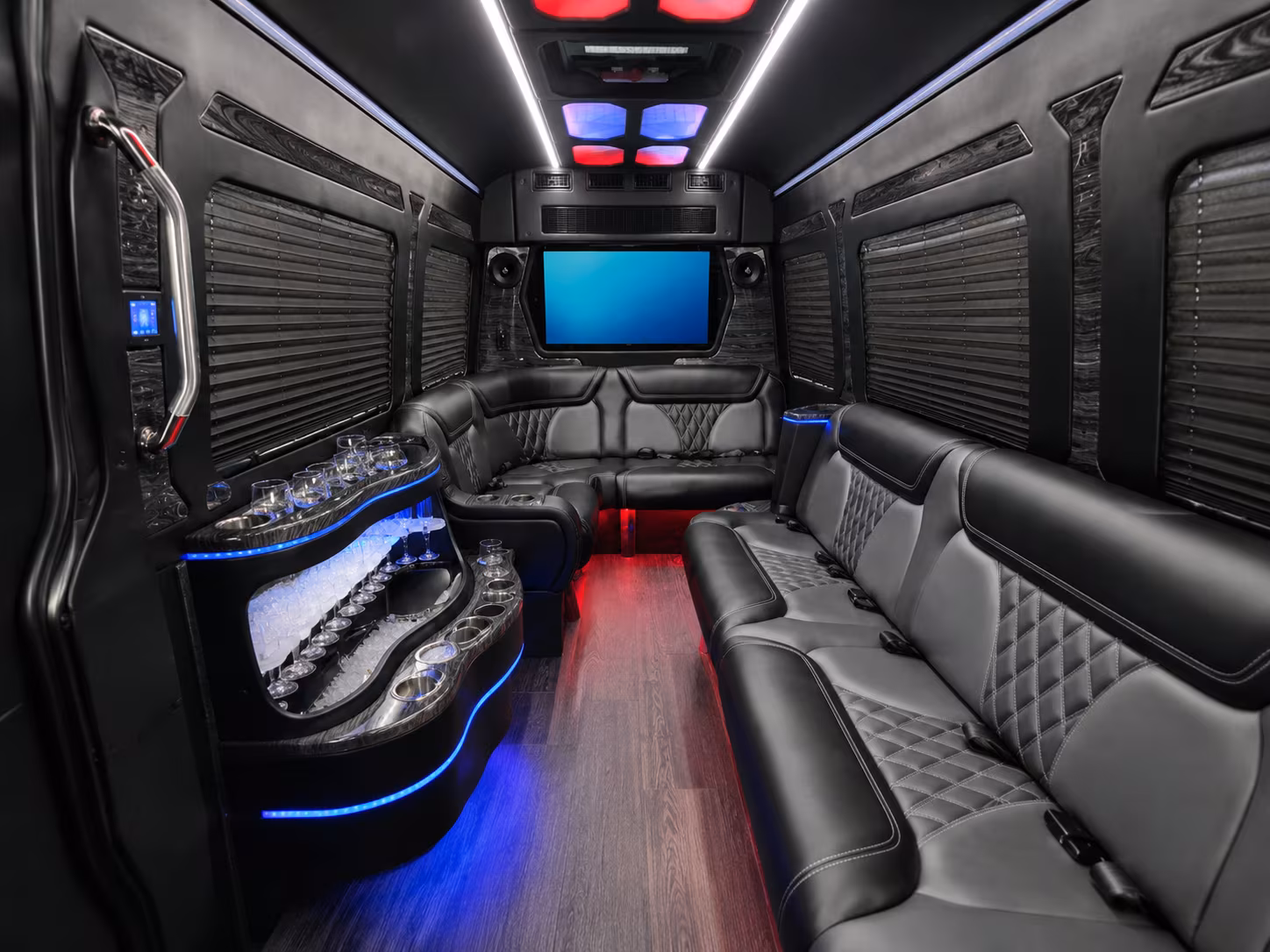 sterling heights 30 passenger party bus inside