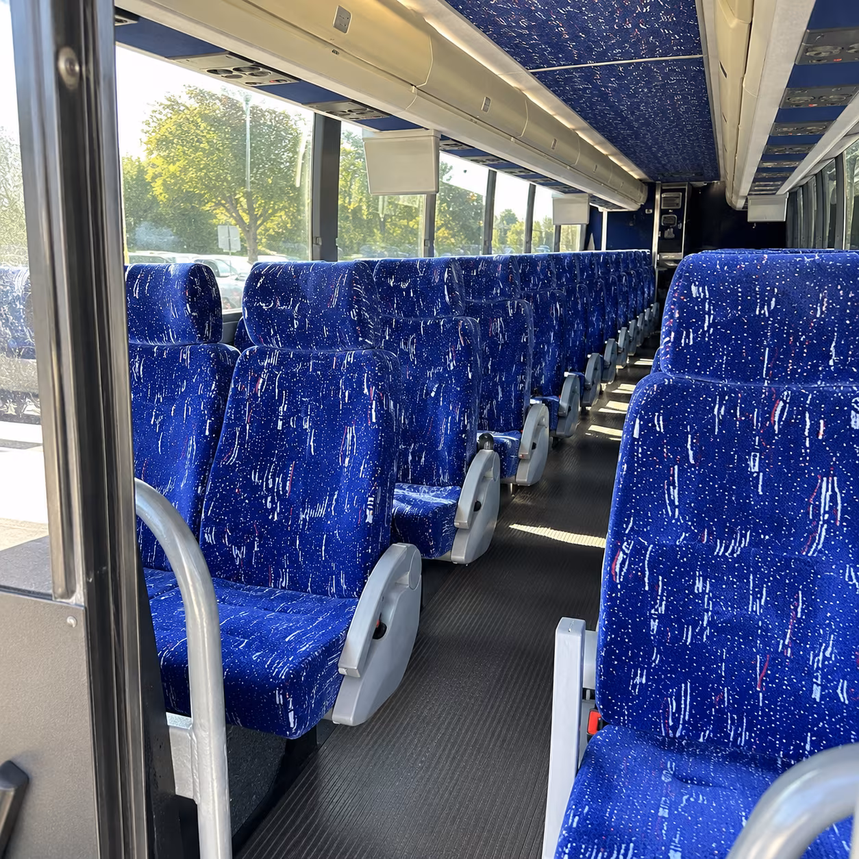 sterling heights 56 passenger charter bus inside